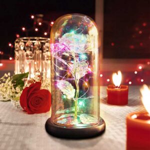 PREMIUM ROSE LAMP WITH GLASS DOME